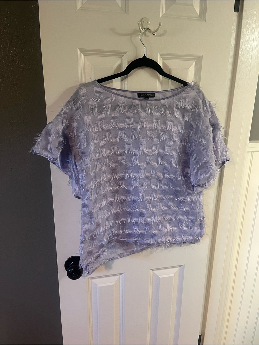 Banana Republic Lavender Short Sleeve Textured Top